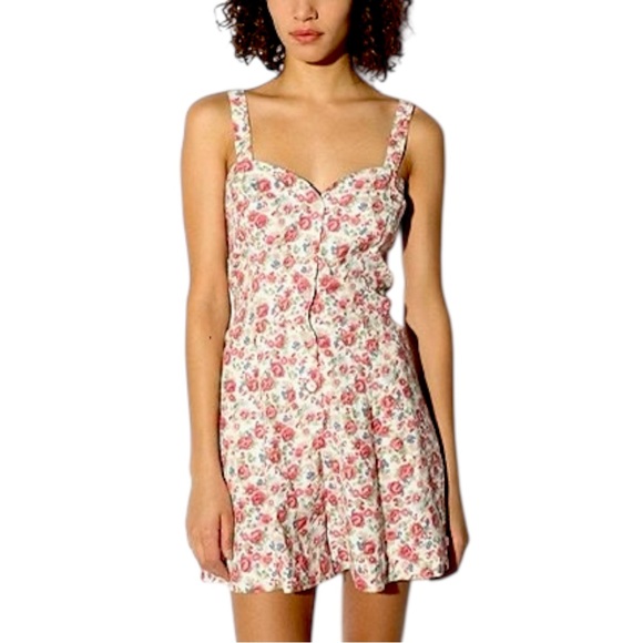 Urban Outfitters Pants - Urban Outfitters Staring At Stars Cross-back Romper 90s Floral Backless Playsuit